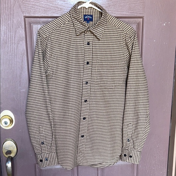 Noah NYC Black and Tan Checkered Button-Down Shirt - Picture 1 of 13